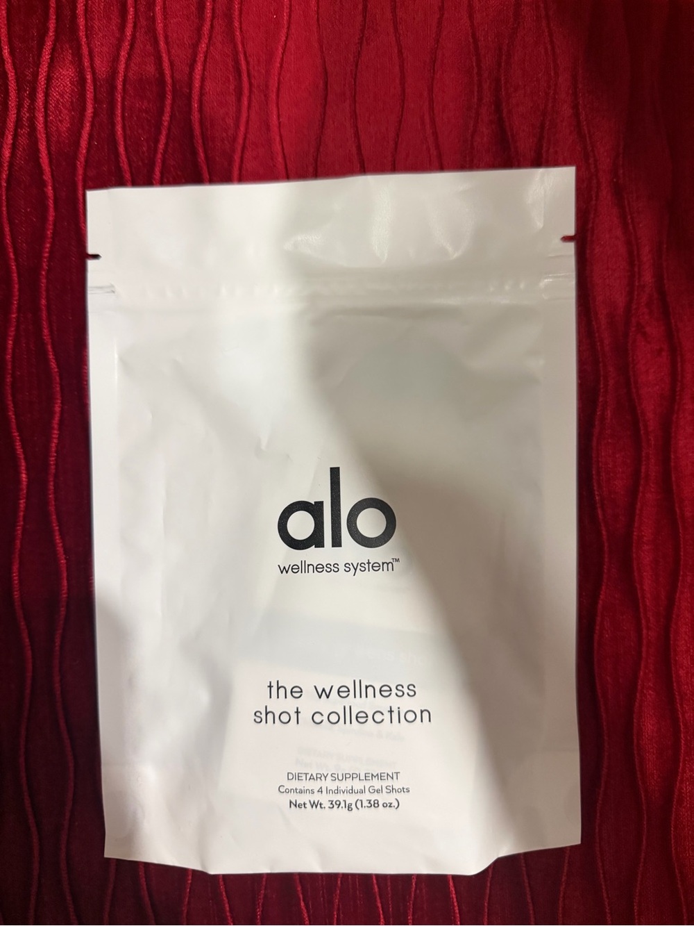 New ALO Yoga White Wellness Shot Collection Pouch